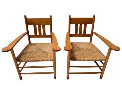 Two Art Nouveau Brabant Club Chairs or Easy Chairs by Willem Penaat, 1900s